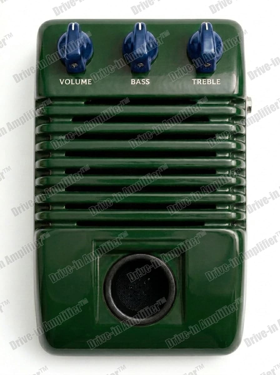 Colin Chapman Lotus amplifier with blue knobs