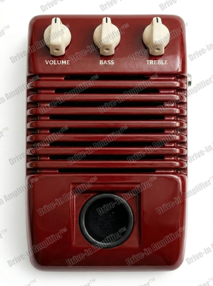 Wagon Red amplifier with cream knobs