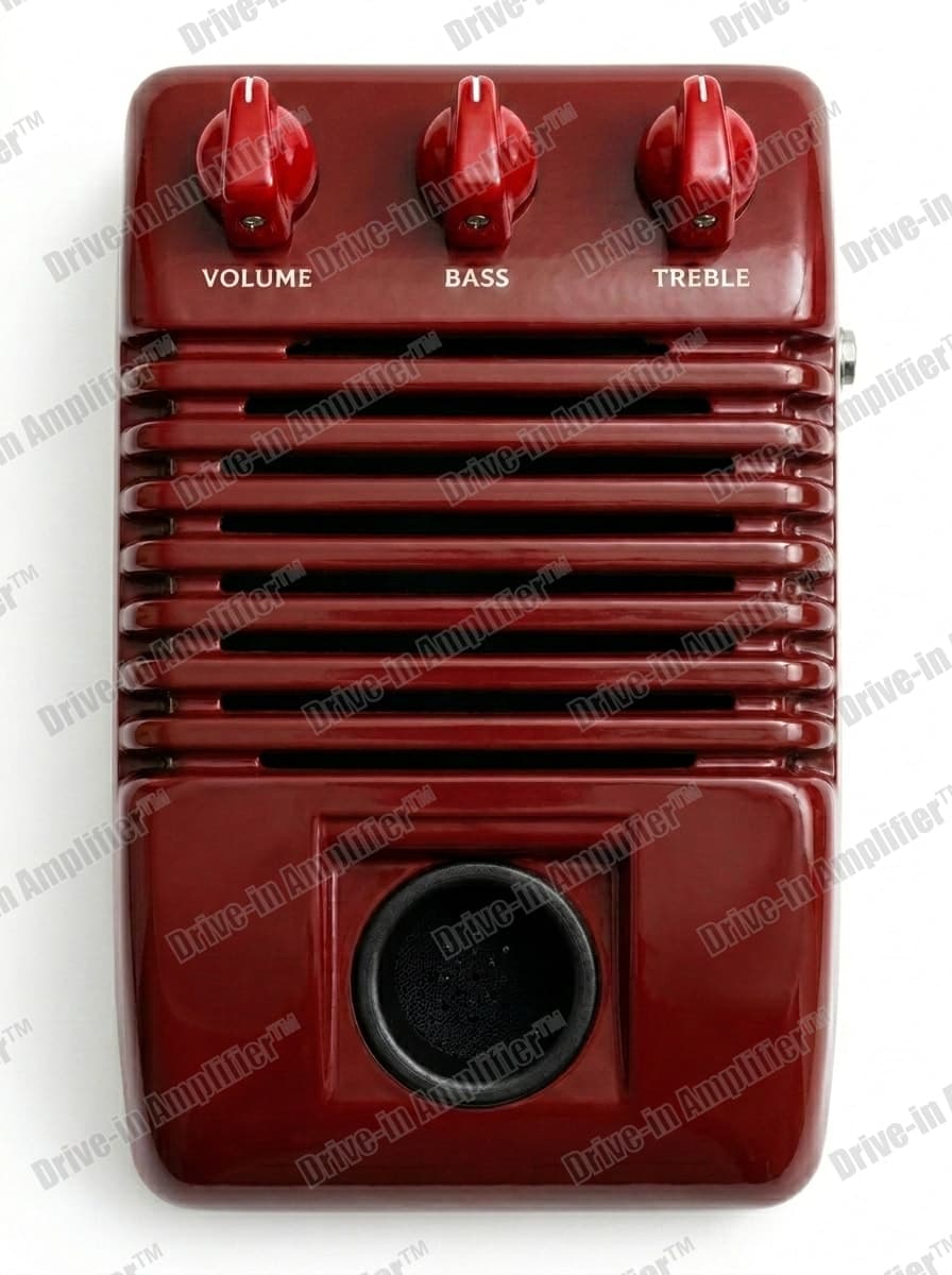 Wagon Red amplifier with red knobs