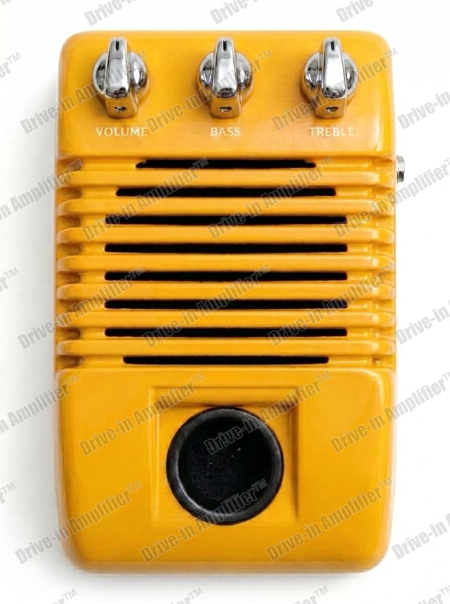 Sunflower Yellow amplifier with chrome knobs